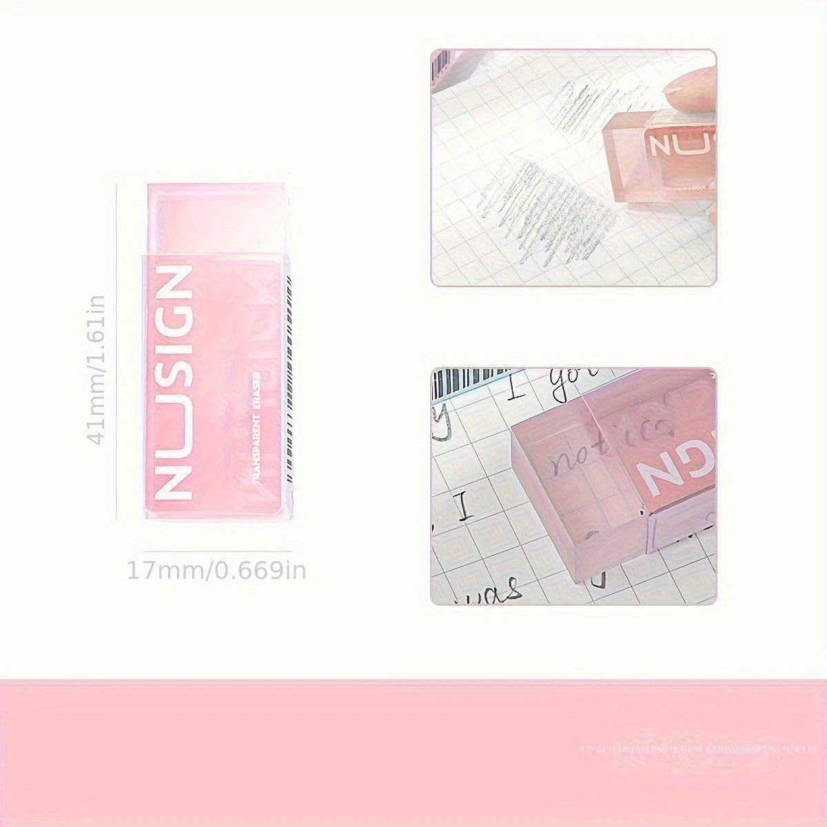 Deli Lovely Eraser for Ins Simplicity Solid Color Eraser Transparent Visible Pencil Eraser Back to School Cute Student Supplies (Color Random)