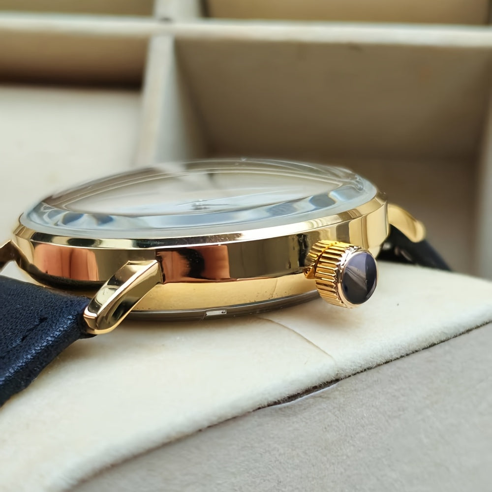 Minimalist Mechanical Watch Hat Glass Simple Dial Face Branded Wristwatch Hand Wind Movement Automatic Clock Unisex