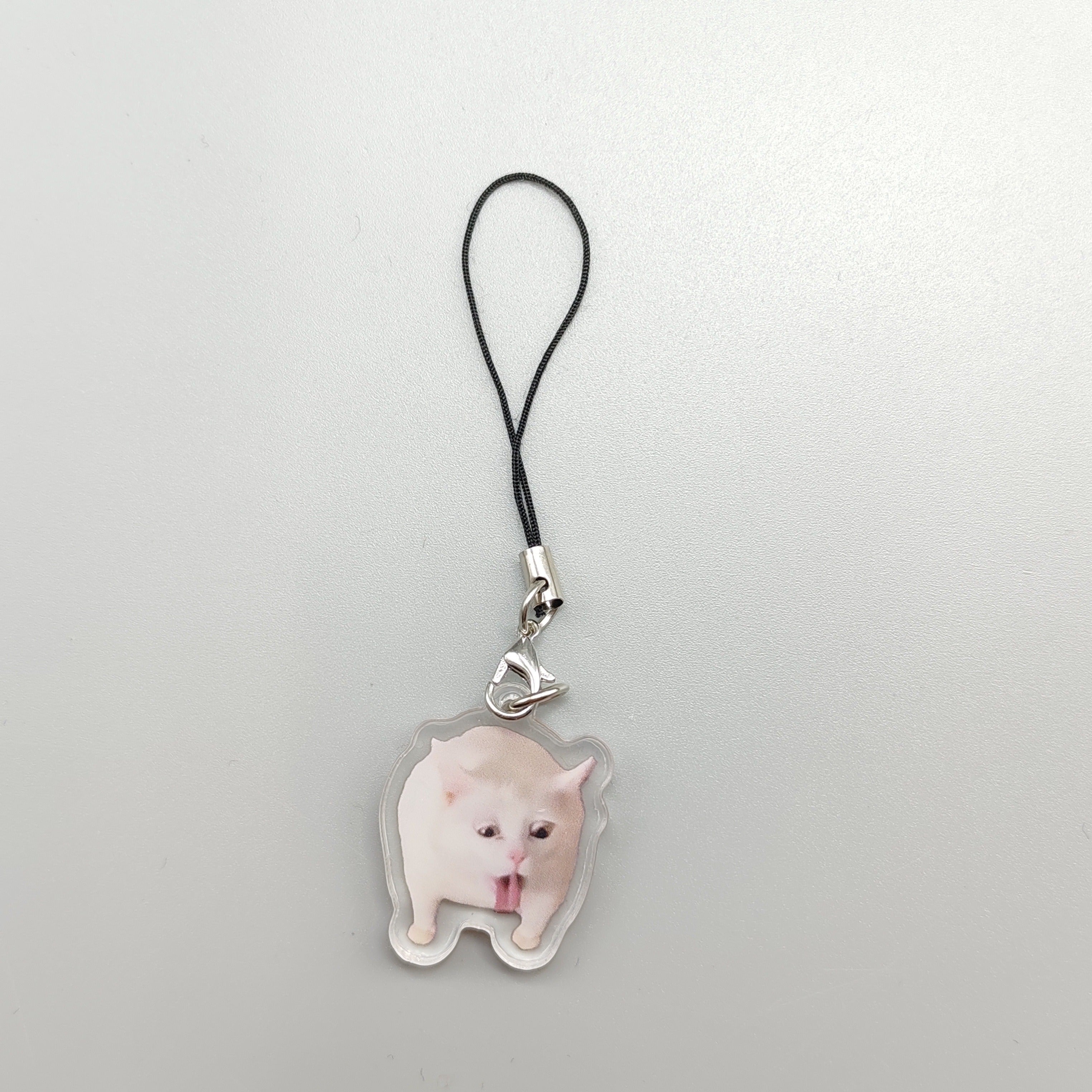 2D Flat, 2D Flat 1pc Key Chain Mobile Phone Charm Car pendant cute cat vomit meme dog with red mask meme black cat screaming meme cat in war meme gift for friend