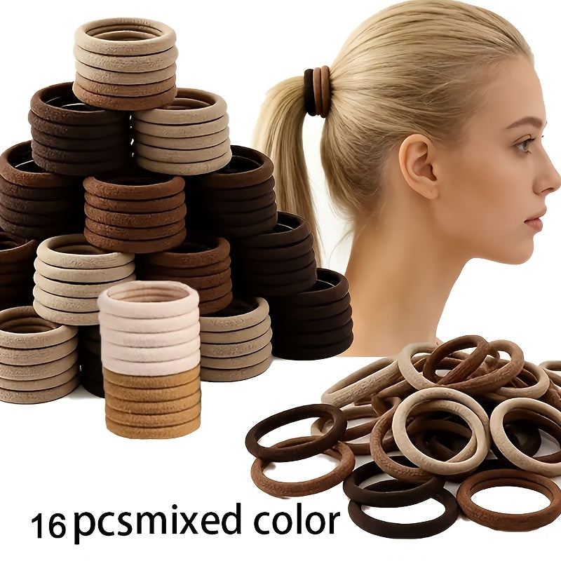 8/16pcs Mixed Color Simple Style Hair Ties, Non-Slip Elastic Headbands, Durable Clothing Hair Clips, Suitable for Daily Use