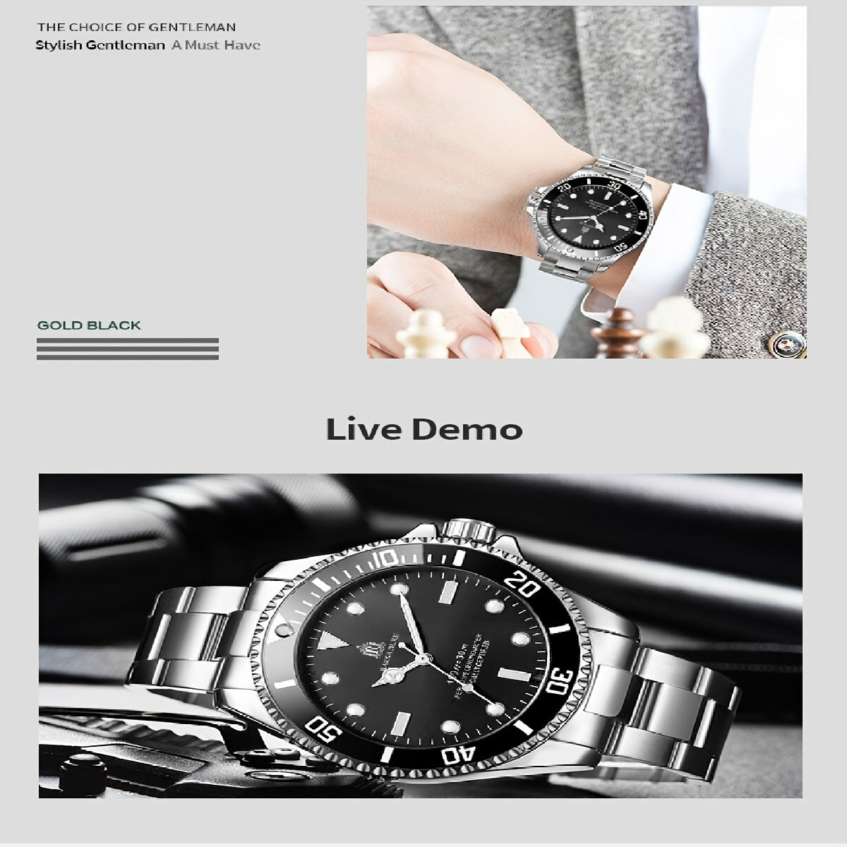 Men'S Automatic Mechanical Watch, Luminous And Waterproof, Fashion Luxury Design, Daily Wear And Gift Choice, Without Battery