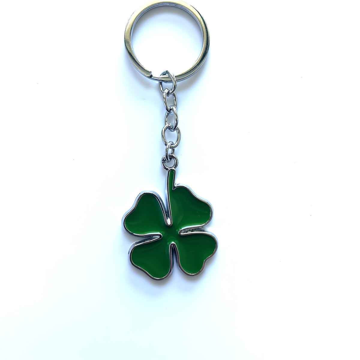 Stylish Green Four-Leaf Clover Keychain - Durable Zinc Alloy, Perfect for Car Keys & Accessories, Good Luck Charm, Keychain Accessory | Stylish Keychain | Durable Zinc Alloy