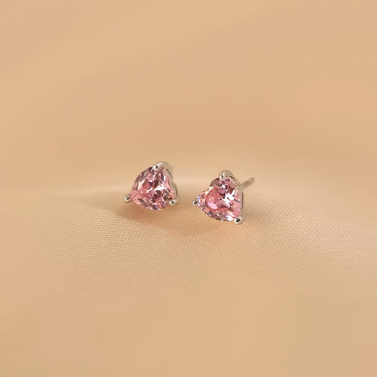 NEW 1 Pair, Simple and Cute Pink Heart Earrings, High-Quality Jewelry, Upgraded Sweet Earrings, Premium Decorative Earrings, Suitable for Daily Wear, Black Friday, Christmas, New Year, and Valentine's Day, Wedding Season Accessories, Perfect Gift