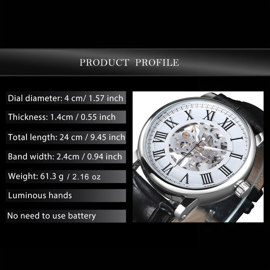 1pc Fashion Business Mechanical Watch for Men Luminous Hands Classic Mens Watches Top Brand Luxury Wristwatches