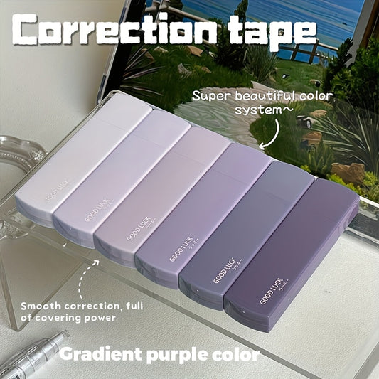 6pcs Set of Gradient Color Correction Tapes, Student Portable Special School Supplies Stationery Correction Tape, Smooth Modification Without Breaking, Portable Learning Supplies, Ins Style Cute Correction Pen, Back to School Season, School Season