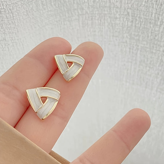 Triangular Dripped Glaze Earrings Women'S Influencer Hot Style Stud Earrings Women'S Korean Easy Temperament Fashion Ear Jewelry Ear Drop Women