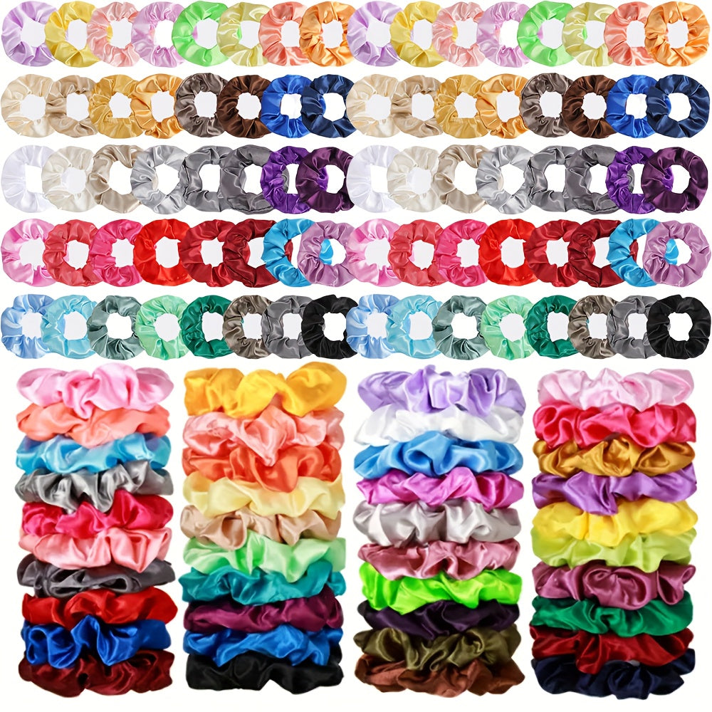Cross-border Set Satin Elastic Hairband, Simple and Easy-matching French Hair Tie, Ponytail Hairband, Women's Hair Accessories