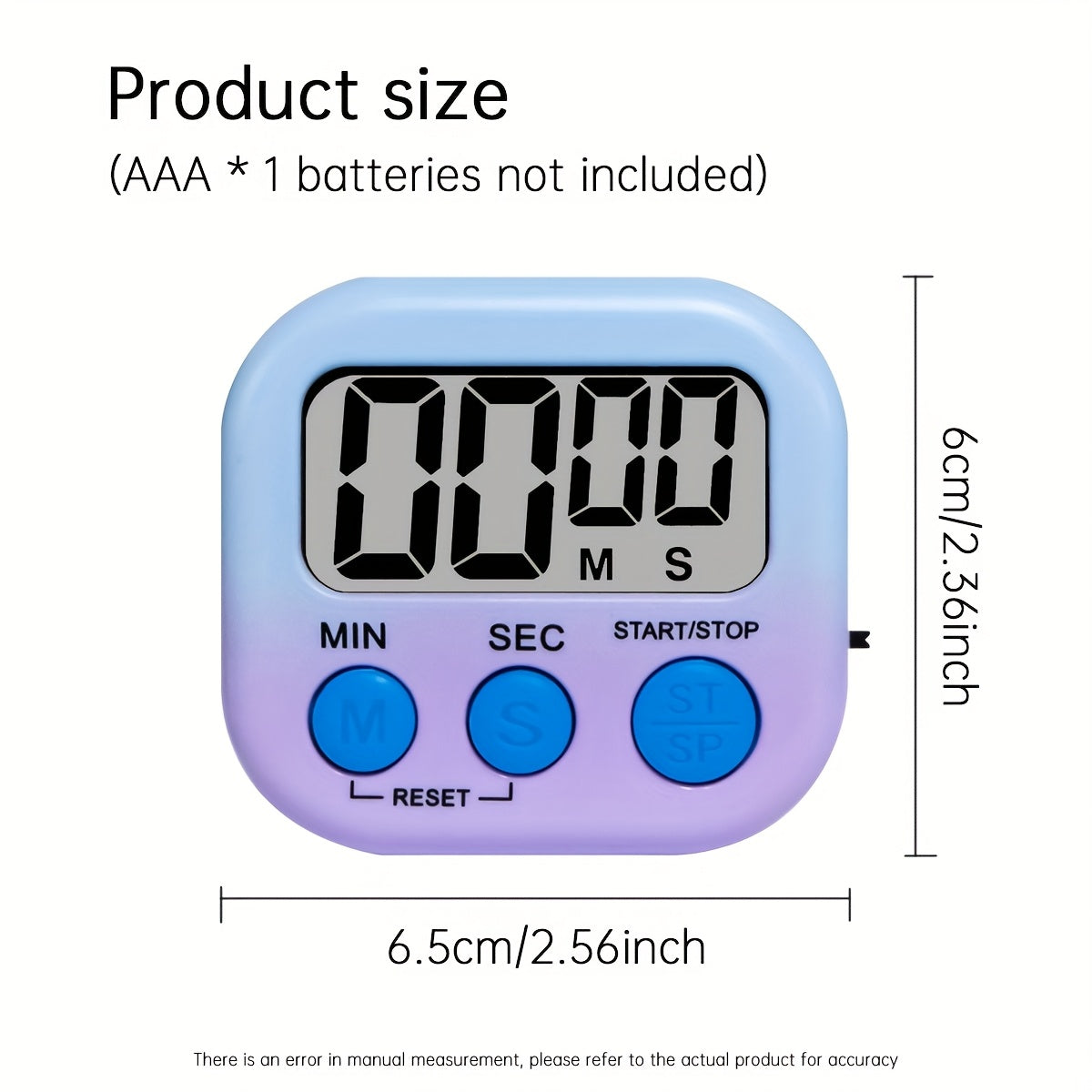 Multi-Scene Universal Gradient Color Stopwatch Timer Office Study Homework Reminder Kitchen Cooking Timer Visual Time Manager Battery Not Included