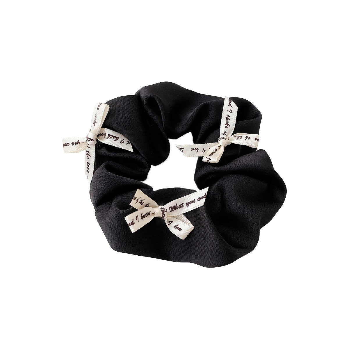 1/2pcs New Sweet Bow Black/White Combination Scrunchies, Temperament Satin Hair Rope Scrunchies Hair Additions, Elegant Fashion Hair Additions, Suitable for Daily Wear, Hair Additions, Hair Tie, Hair Rope, Ponytail Headwear Elastic Hair Band