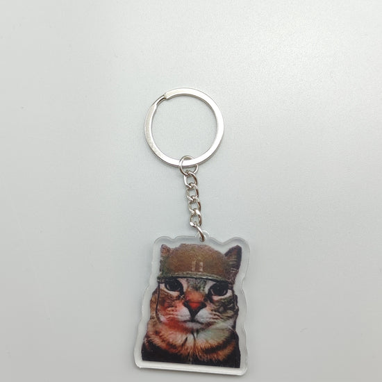 2D Flat, 2D Flat 1pc Key Chain Mobile Phone Charm Car pendant cute cat vomit meme dog with red mask meme black cat screaming meme cat in war meme gift for friend