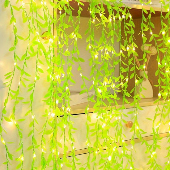 Charming LED Willow Vine Fairy Lights - Battery Powered, Suitable for Indoor Decoration, Weddings, And Parties, Battery Operated Fairy Lights (Without Battery)