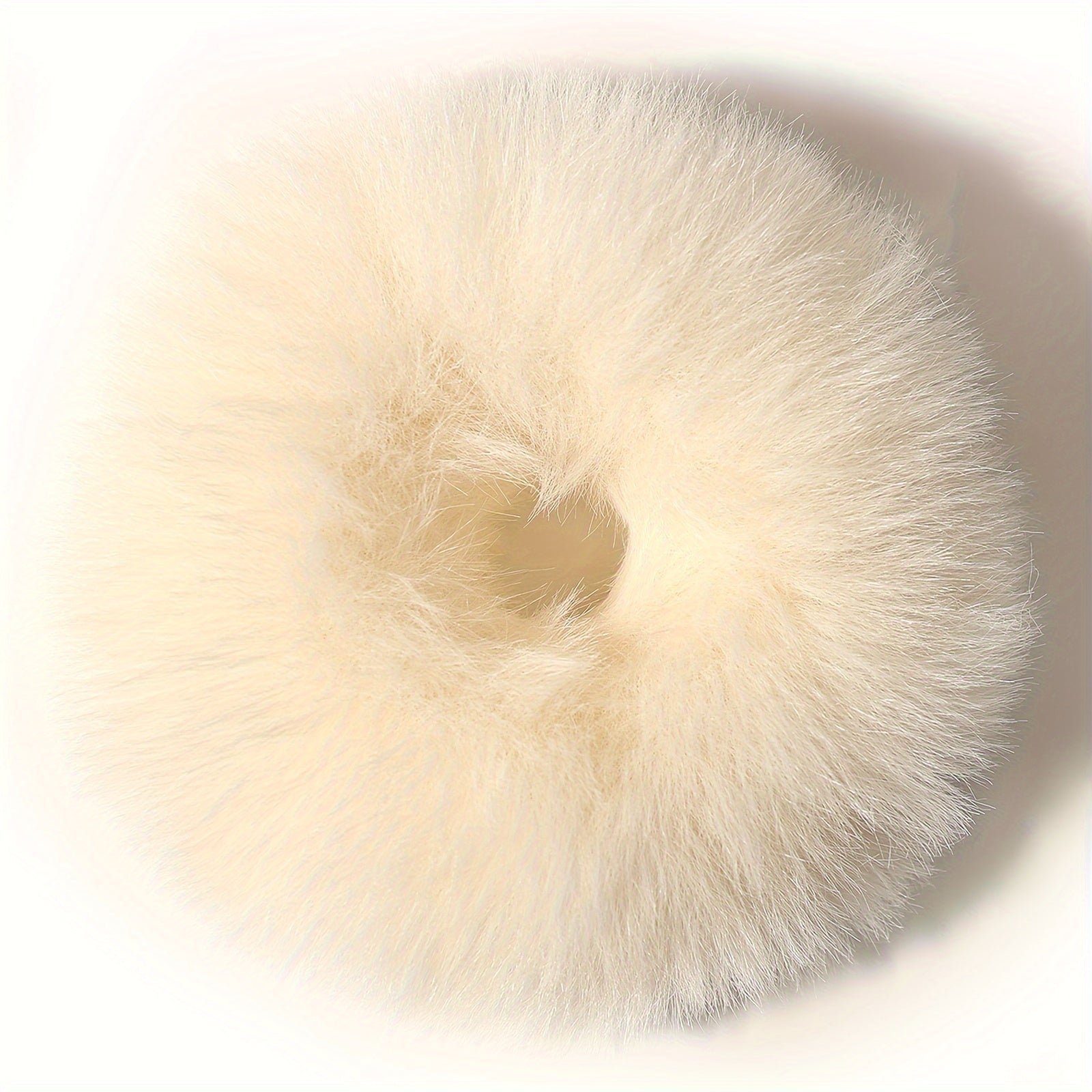 1pc Elegant Fluffy Faux Fur Hair Tie - Soft Plush Elastic Hair Band in Pink, Cream, White, Black, and Light Blue for Women, Cute Hair Accessorie