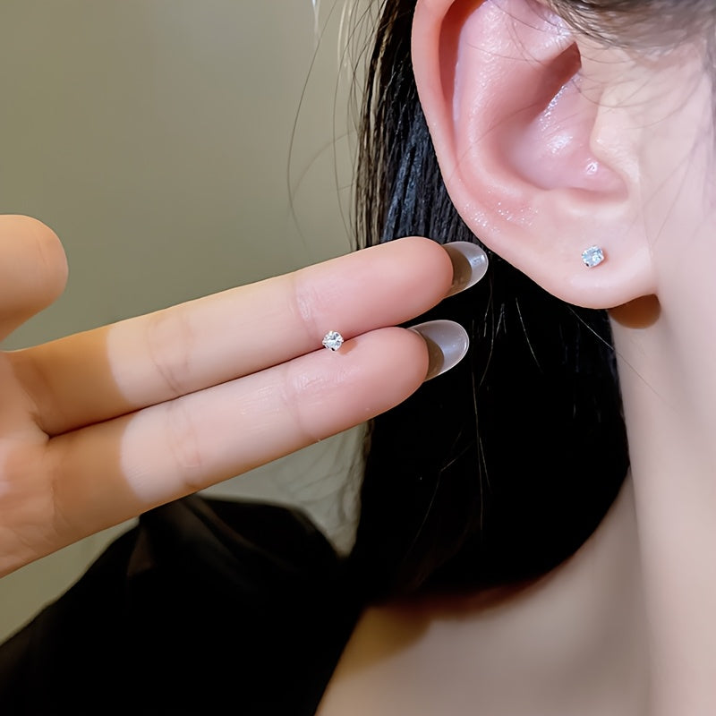 Material Minimalist Exquisite Zirconia Earrings for Women, a Touch of Luxury with a Unique Style, Versatile And Elegant, Perfect for a Cool And Understated Look
