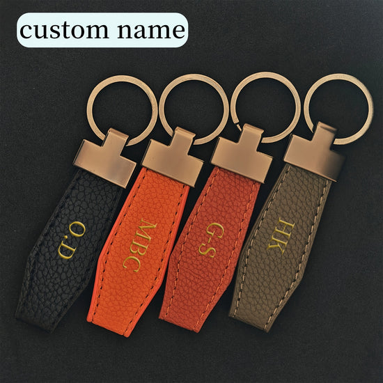 personalized car key chain made of ultra-fine fiber artificial PU Leather, personalized name customization, fashionable accessories suitable for both men and women, very suitable as gifts on birthdays such as Father's Day and Mother's Day