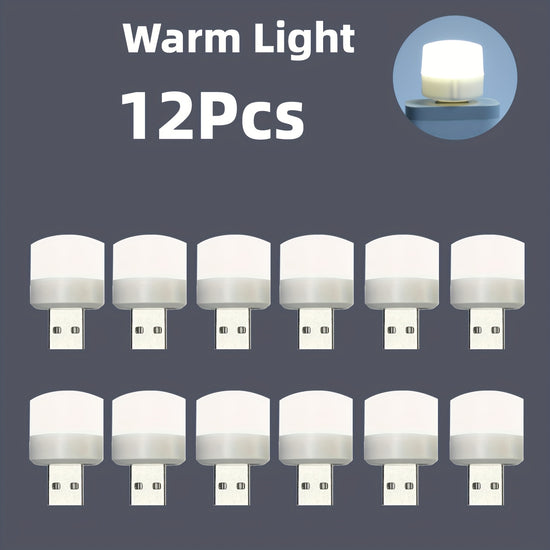 Mini USB Night Light with Warm White Color, Eye-Friendly Reading Lamp, USB Plug for Computer And Power Bank Charging, LED Night Light