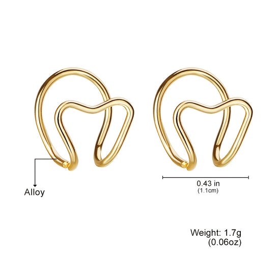 Small Heart-Shaped Clip-On Earrings, 2pcs/1 Pair, Creative, Well-Designed, High-End, Elegant, Simple, Exquisite, Suitable for Dates, Parties, Vacations, and Daily Wear, A Fashionable Earring Gift for Your Girlfriend