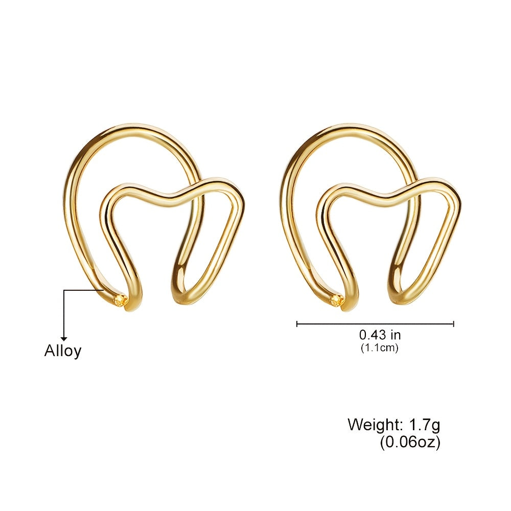 Small Heart-Shaped Clip-On Earrings, 2pcs/1 Pair, Creative, Well-Designed, High-End, Elegant, Simple, Exquisite, Suitable for Dates, Parties, Vacations, and Daily Wear, A Fashionable Earring Gift for Your Girlfriend