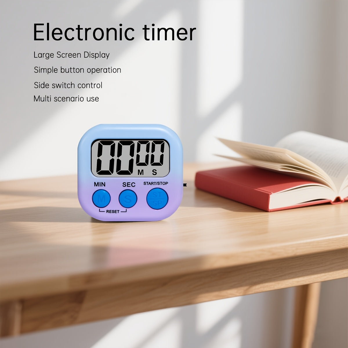 Multi-Scene Universal Gradient Color Stopwatch Timer Office Study Homework Reminder Kitchen Cooking Timer Visual Time Manager Battery Not Included