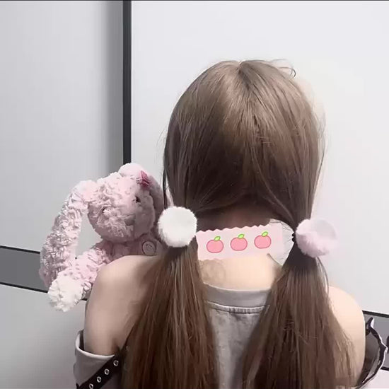 Candy Color Pompom Hair Rope Internet Celebrity High Ponytail Hair Tie Hair Rope Fluffy Hair Band Hair Additions