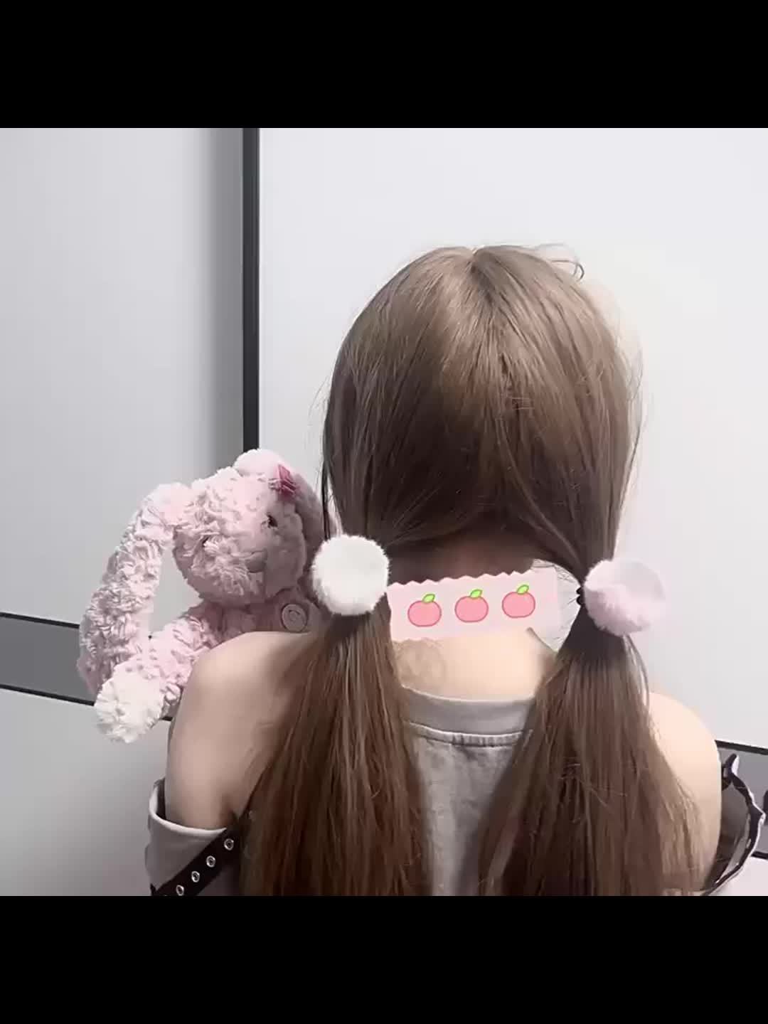 Candy Color Pompom Hair Rope Internet Celebrity High Ponytail Hair Tie Hair Rope Fluffy Hair Band Hair Additions