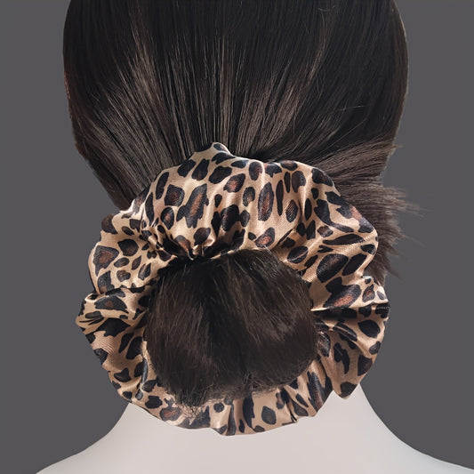 1pc of Fashionable, Elegant, and High-end Faux Leopard Print Hair Tie, a Large Hairband with a Glossy Finish That Is Soft and Gentle on the Hair