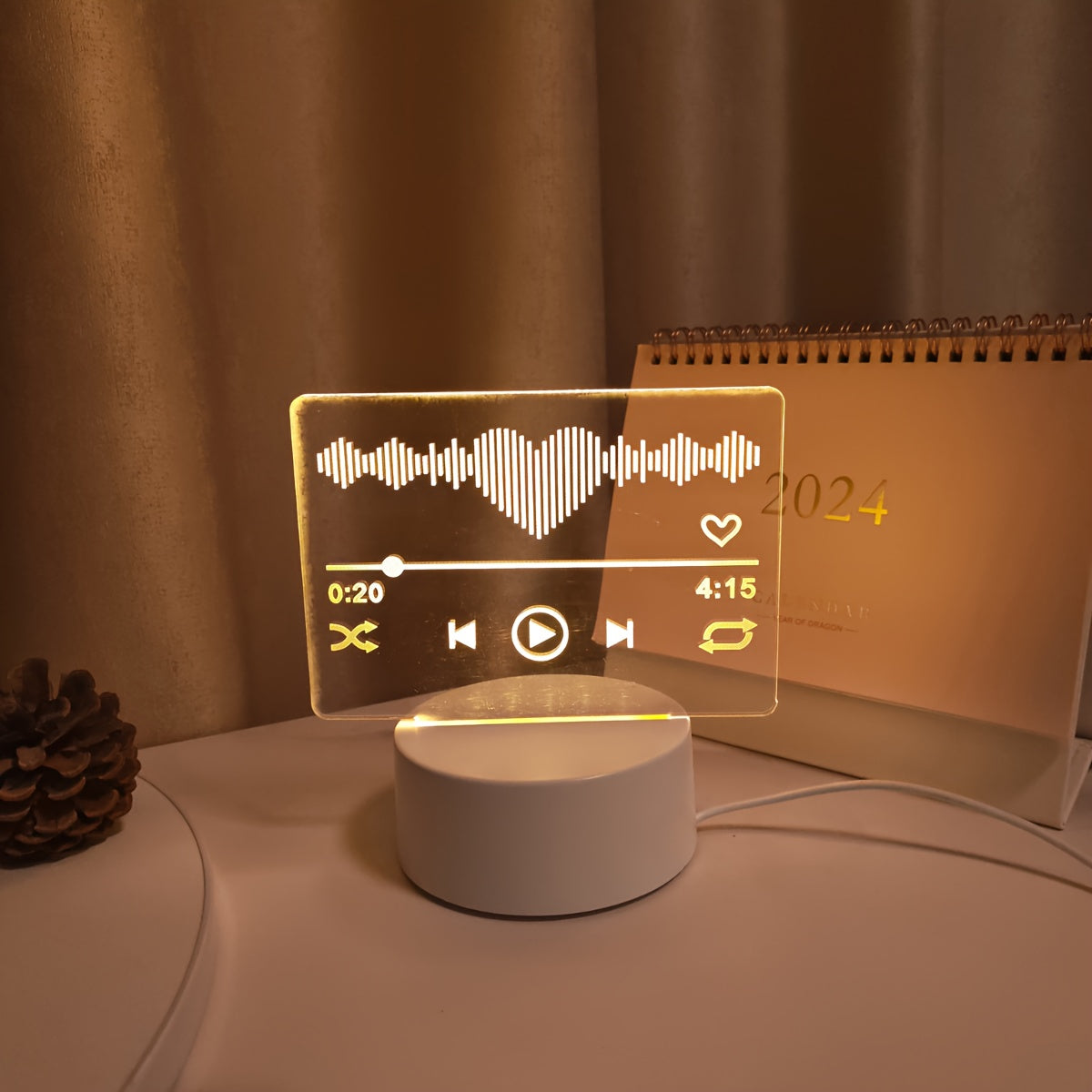 1pc Music Player Model 3D Night Light, Switch-controlled USB-powered, Warm Monochrome Lighting, Suitable for Decorating Bedrooms, Studies, Living Rooms, and Other Spaces. An Ideal Birthday or Holiday Gift for Family and Friends