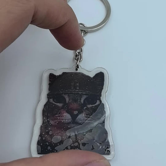 2D Flat, 2D Flat 1pc Key Chain Mobile Phone Charm Car pendant cute cat vomit meme dog with red mask meme black cat screaming meme cat in war meme gift for friend
