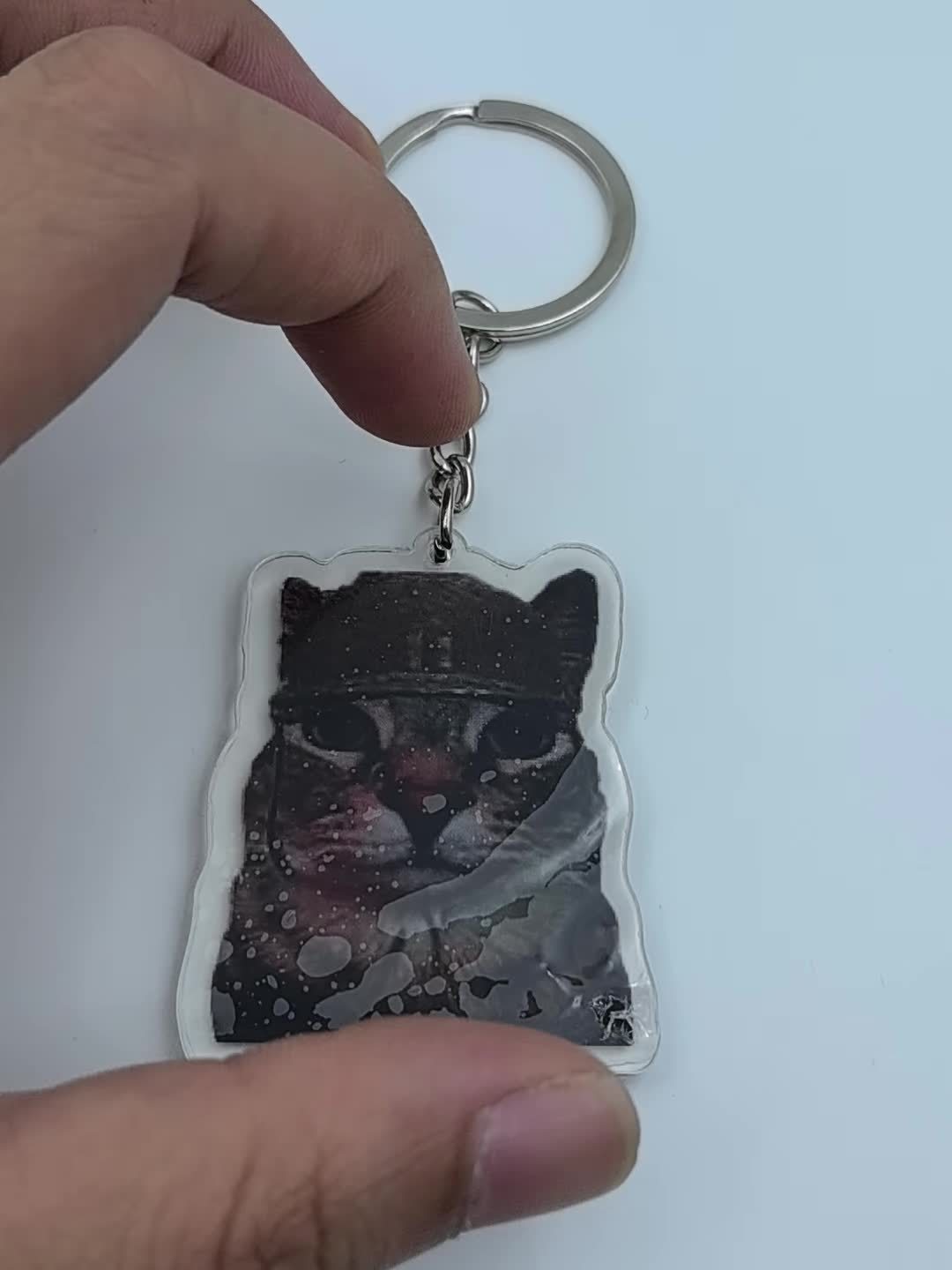2D Flat, 2D Flat 1pc Key Chain Mobile Phone Charm Car pendant cute cat vomit meme dog with red mask meme black cat screaming meme cat in war meme gift for friend