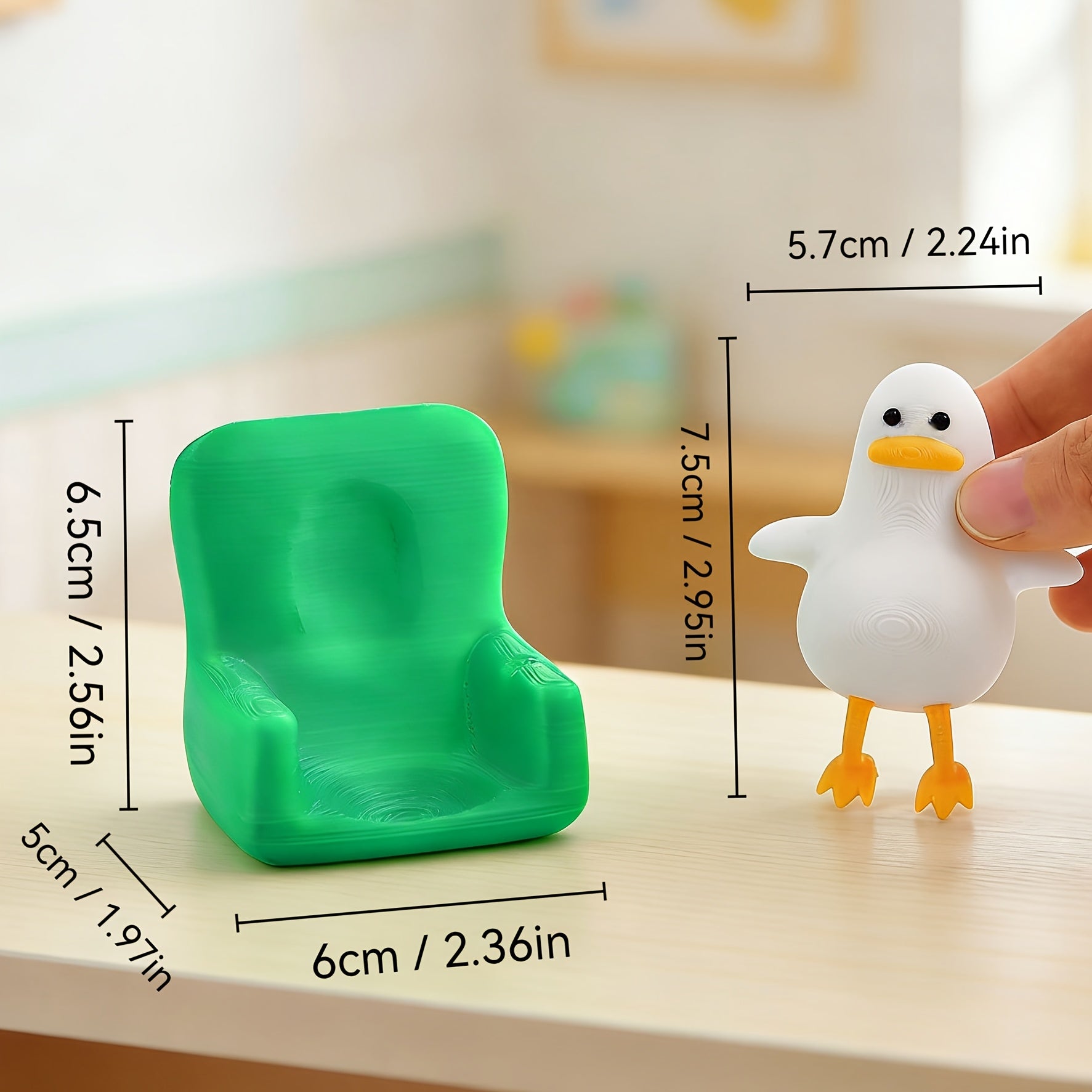 1pc Lying Duck, Funny Cute Expression, Compact Desktop Ornament, Creative Animal Shape