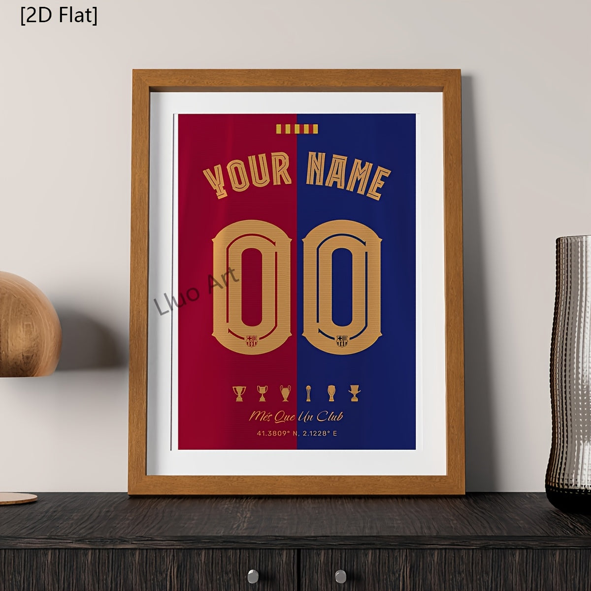 2D Flat, Personalized Football Art Print Painting, 1pc Personalized Football Poster, Football Gift, Customized Football Wall Art, Football Gift, Boy Bedroom Decor, A Gift for Unique Gift for Football Lovers, Bedroom Living Room Wall Decor, Room Deco