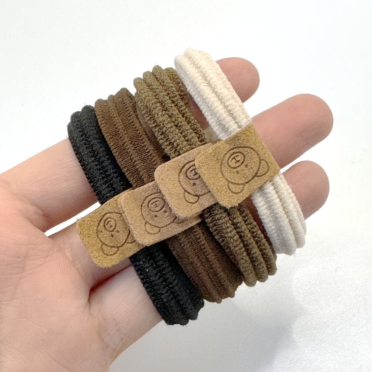 Random Mixing3/13/23pcs Cute Bear Pattern Hair Additions, Soft High Elasticity Hair Ties, Easy Versatile Ponytail Hair Ropes, Fashionable Cute Fabric Hair Additions, Suitable for And Women