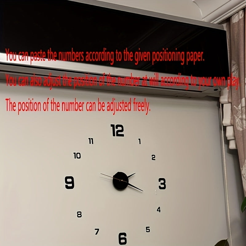 NONZHU Nordic Style Living Room Clock, DIY Acrylic Creative Clock Decoration, Simple Decoration Clock, Silent Wall Sticker Clock, Clock, Living Room and Bedroom Wall Sticker Creative Clock ((The Luminous Style Only Emits Light In Dark Environments)