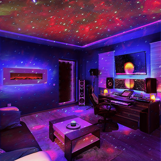 YETHKE Aurora Lights Projector with & Multicolor Northern Lights Projection Suitable for, Ceiling/Desk/Table for Bedroom, Gaming Room, Party Night Light, Modern Color-Changing Night Light Projector for Office