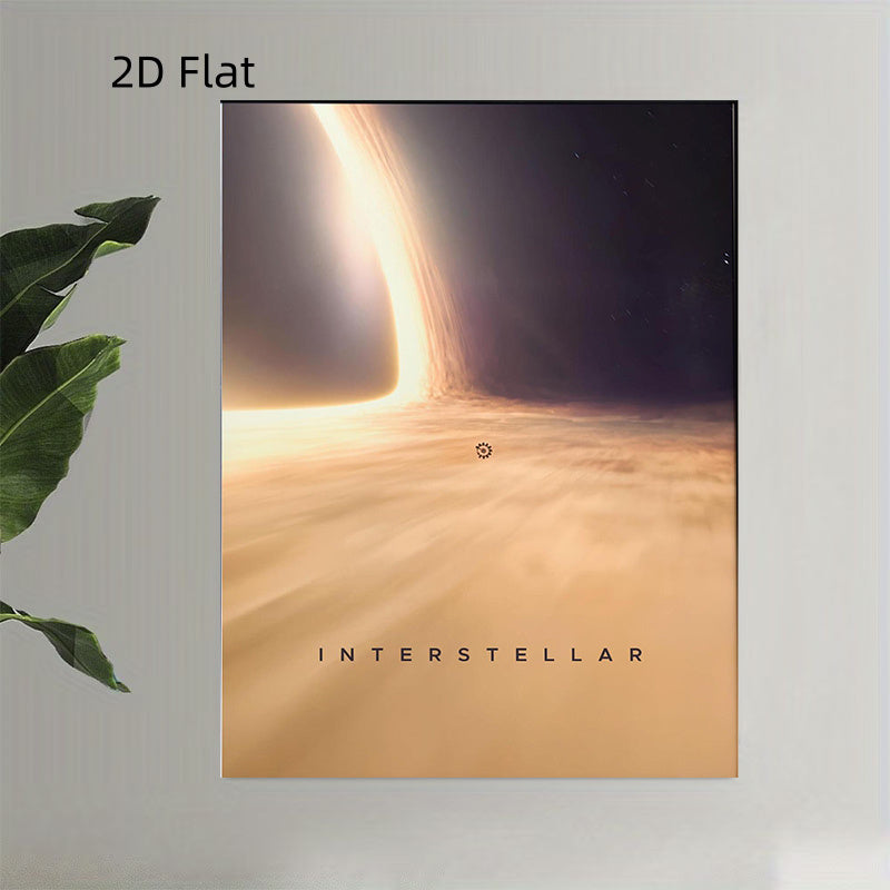 2D Flat, a Frameless Multi-size Canvas Painting, Interstellar Minimalist Poster _ Christopher Nolan _ Interstellar Merchandise _ Space Art _ Giant, 2D Flat