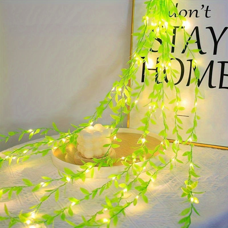 Charming LED Willow Vine Fairy Lights - Battery Powered, Suitable for Indoor Decoration, Weddings, And Parties, Battery Operated Fairy Lights (Without Battery)