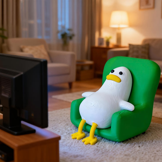 1pc Lying Duck, Funny Cute Expression, Compact Desktop Ornament, Creative Animal Shape