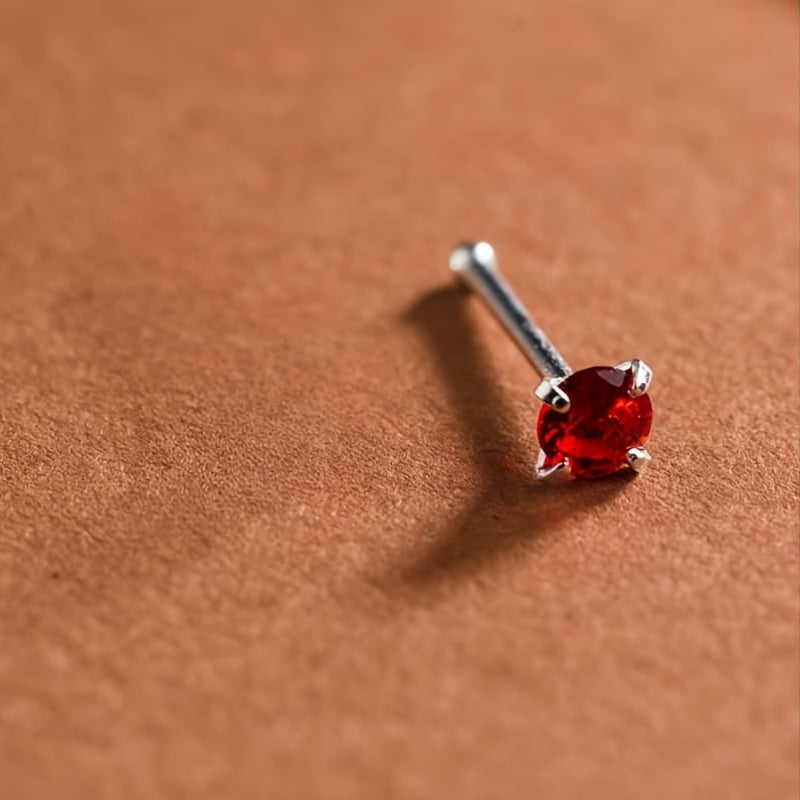 Multi-Colored Stud/Nose Stud, Multi-Colored Zirconia Straight Bar Earring/Nose Stud | 3Mm Mini + Hypoallergenic Material | Daily Invisible Wear | Piercing Jewelry | Student Party Jewelry
