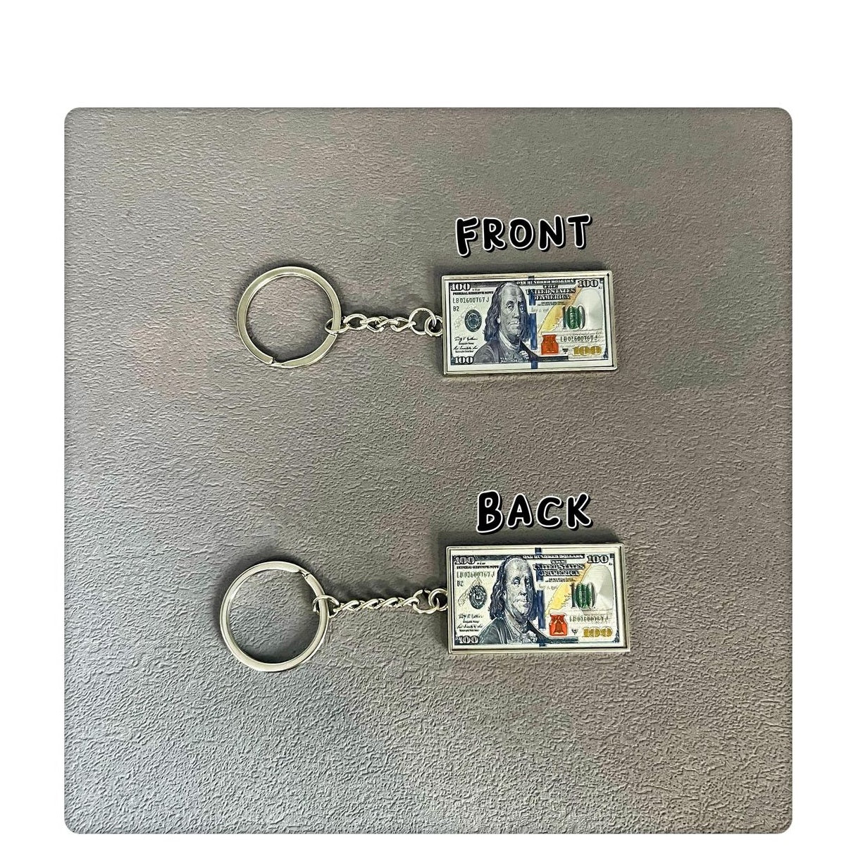 1pc, Mini Replica Dollar Keychain, Cool And Fun Replica Currency Keychain, Wallet Backpack Car Key Accessory Gift for Friends