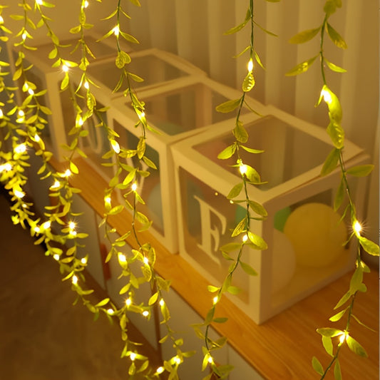 Charming LED Willow Vine Fairy Lights - Battery Powered, Suitable for Indoor Decoration, Weddings, And Parties, Battery Operated Fairy Lights (Without Battery)