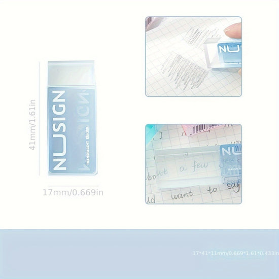 Deli Lovely Eraser for Ins Simplicity Solid Color Eraser Transparent Visible Pencil Eraser Back to School Cute Student Supplies (Color Random)