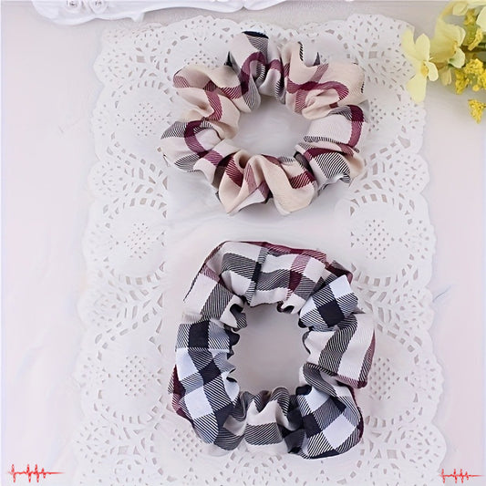 1 Check Hair Accessory Headband Dual Use Design Women's Elastic Hair Ties Fashion Practical Combined
