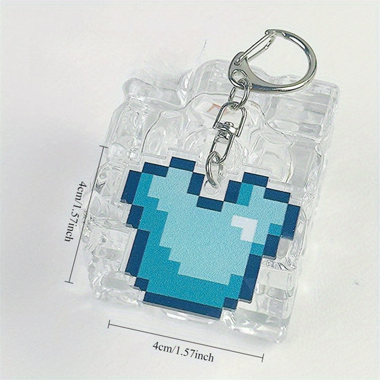 [2D Flat] [2D Flat] 2/4/6pcs, Pixel Style Pendant Keychain, Creative Game Peripheral Acrylic Backpack Pendant, Suitable for Holiday Party Surprise Gifts