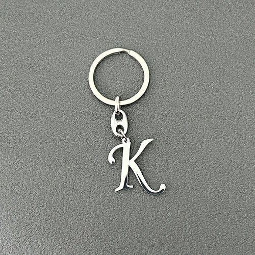 1pc Fashionable Stainless Steel 26-Letter Keychain - The Perfect Choice for Men's Backpacks and Car Accessories, Minimalist Pendant