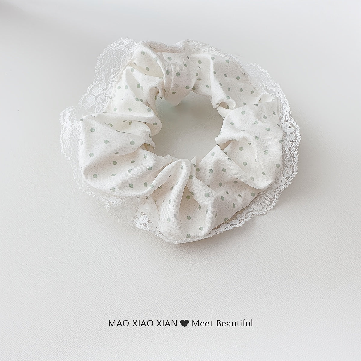 1/3pcs Sweet Lace-Trimmed Polka Dot Print Ponytail Holder, Elegant Sweet Fairy-Style Hair Tie, Versatile Korean-Style Durable Hair Elastic, Women's Hair Accessory, Valentine's Day Hair Accessory