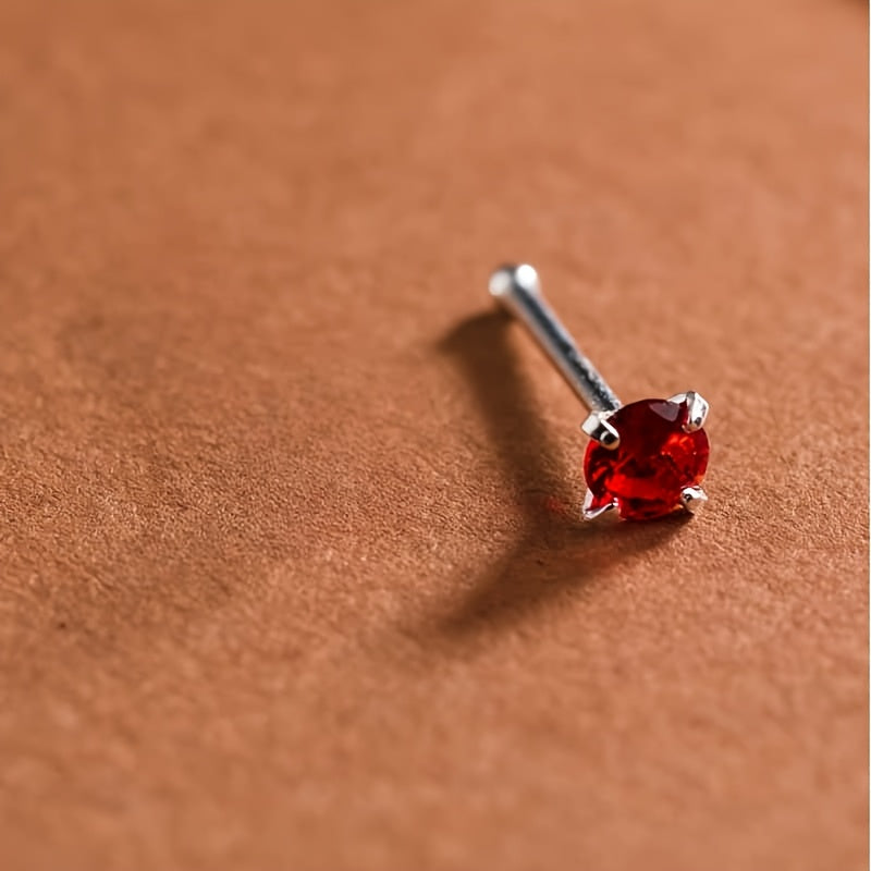 Multi-Colored Stud/Nose Stud, Multi-Colored Zirconia Straight Bar Earring/Nose Stud | 3Mm Mini + Hypoallergenic Material | Daily Invisible Wear | Piercing Jewelry | Student Party Jewelry