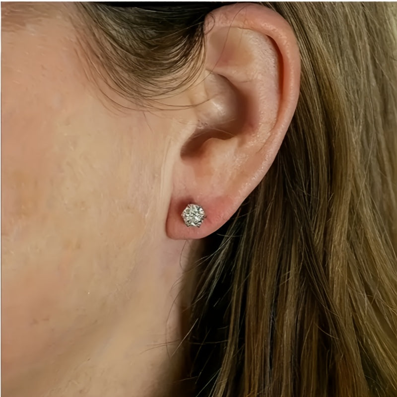 2025 Trendy Stud Earrings for Women - Hypoallergenic Silvery Elegant Jewelry, Versatile Gift