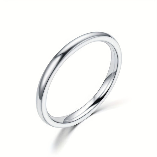 1pc Men's Minimalist Stainless Steel Ultra-Thin Dual-Layered Polished Ring - Sleek Modern Design for Casual Attire, Durable Comfort Fit Casual Jewelry, Unplated Metallic Finish