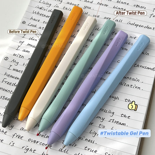 1pc Creative Twistable Gel Pen 0.5mm Black Pen Soft Touch Writing Pen Office Supplies