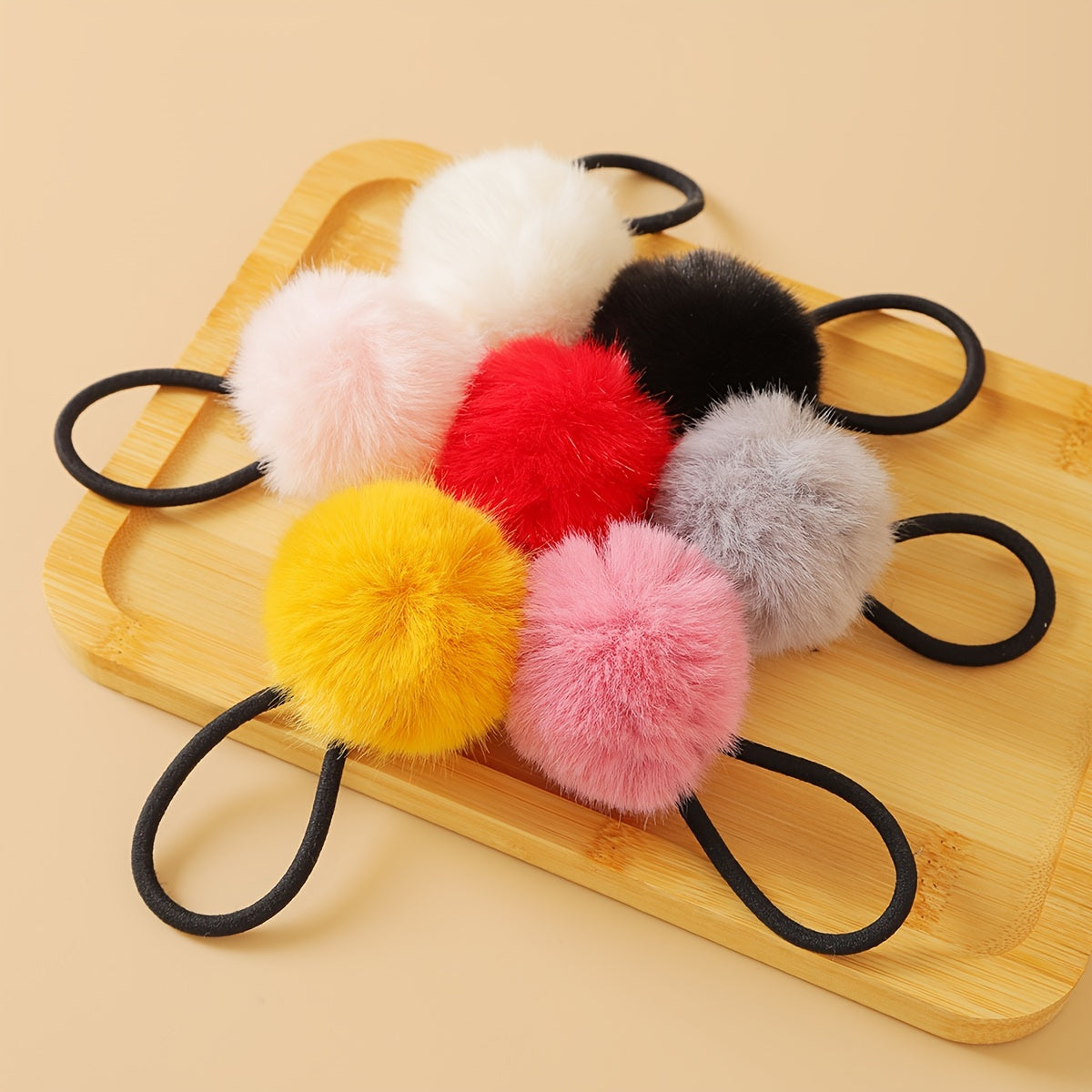 Candy Color Pompom Hair Rope Internet Celebrity High Ponytail Hair Tie Hair Rope Fluffy Hair Band Hair Additions