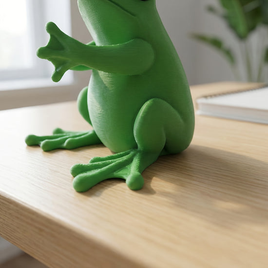 Adorable Green Frog Pen Holder - 3D Designed Charming Frog Office Decoration, Playful Stationery Organizer for Gamers, Authors & Frog Lovers
